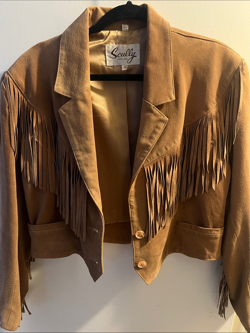 Scully Brown Suede Fringe Cropped Jacket